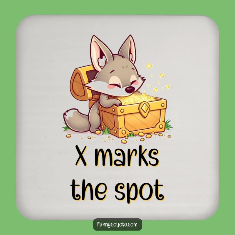 Funny Kawaii Coyote Coaster: Playful Treasure Digging Protector Gift