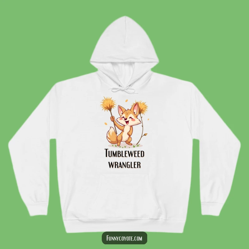 Funny Kawaii Coyote Tumbleweed Hoodie: Cozy Desert Humor, Ultimate Funny Gift