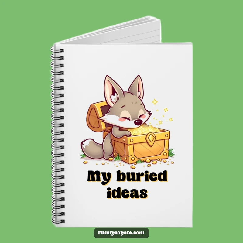 Funny Kawaii Coyote Notebook: Playful Treasure Digging Journal Gift