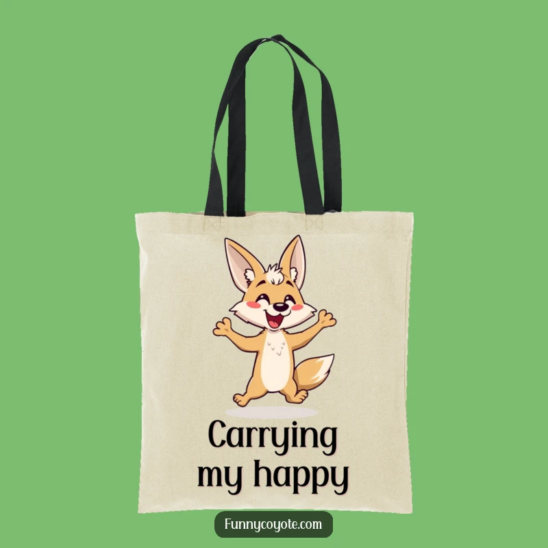 Funny Kawaii Coyote Hop Tote Bag: Stylish & Comical Carryall, Great Funny Gift